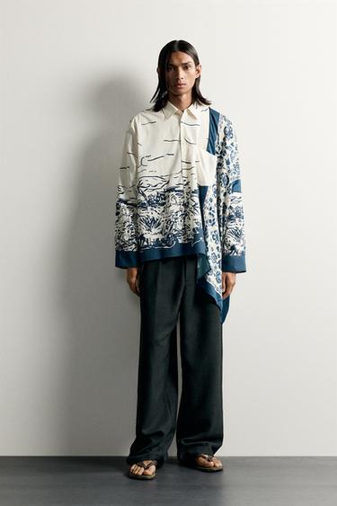 LIMITED EDITION 콤비네이션 프린트 오버사이즈 핏 셔츠 - Zara 프린트