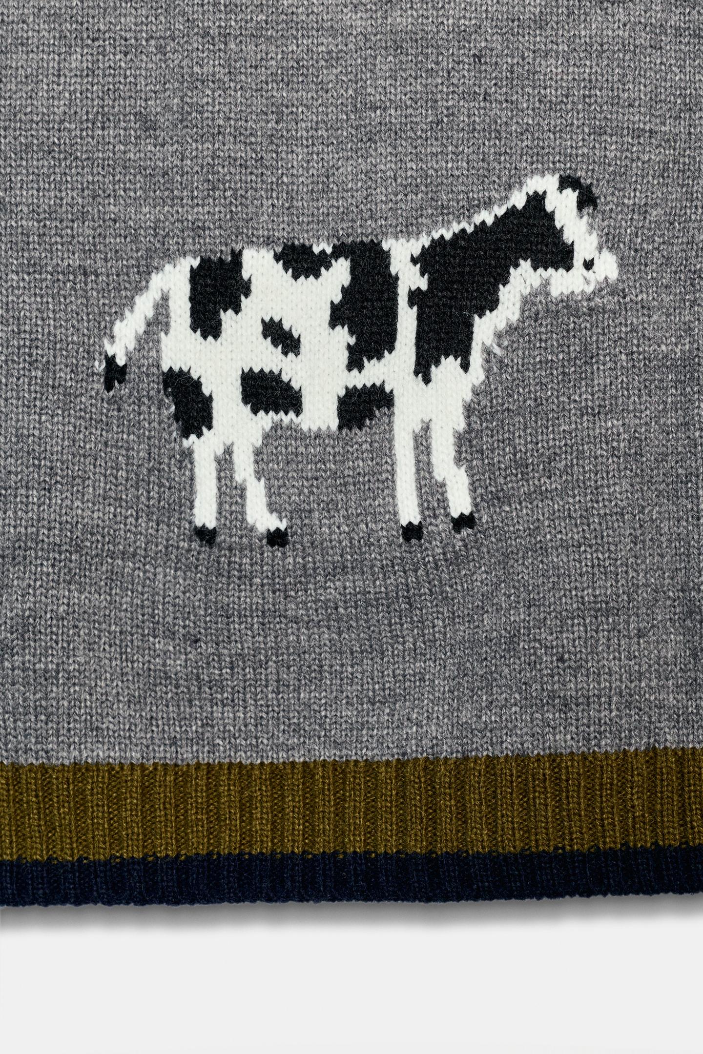 Женский жилет Zara Animal Jacquard Knit Vest, цвет: Серый — фото 7