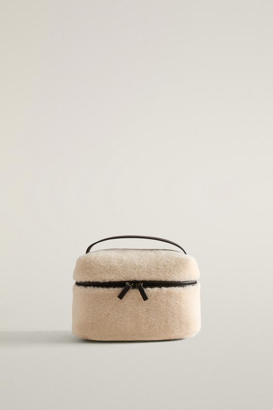 FAUX SHEARLING WASH BAG - Beige by Zara - Image 0