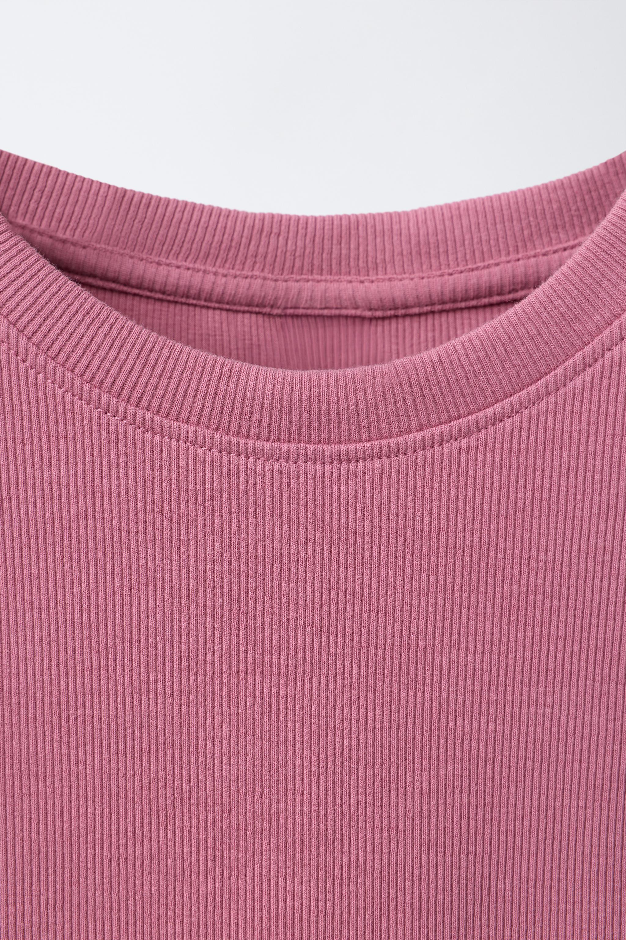 RUFFLED RIBBED T-SHIRT