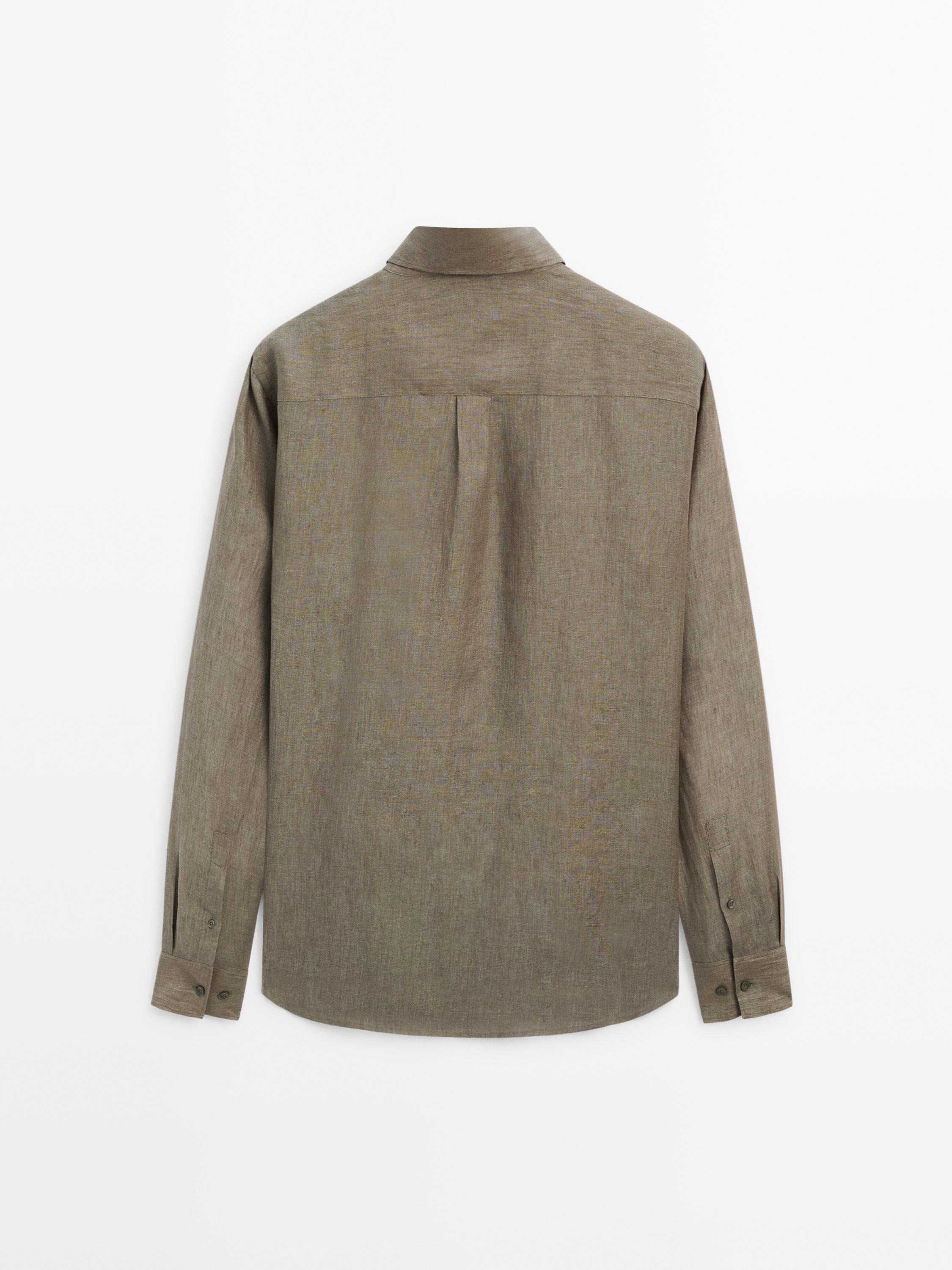 100% linen shirt with pockets