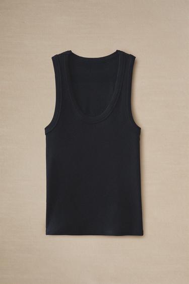 TOP COTON - Bleu marine de Zara - Image 4