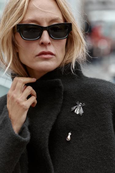 ΠΛΕΚΤΗ ΣΤΑΥΡΩΤΗ ΖΑΚΕΤΑ BOMBER - Μαύρο του Zara