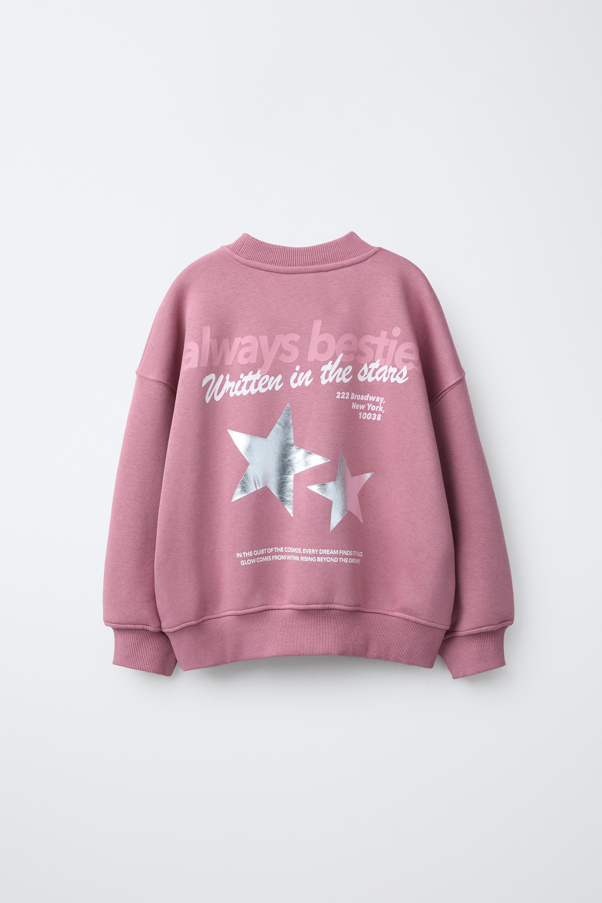 GLITTER STAR SWEATSHIRT - Pink | ZARA United States