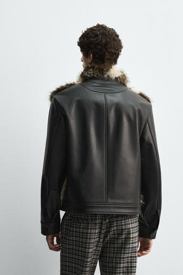 CONTRAST FAUX LEATHER JACKET HARRY LAMBERT FOR ZARA X DISNEY - Brown by Zara - Image 2