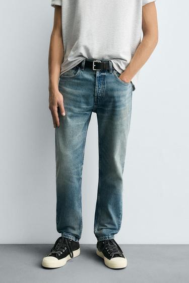 JEAN SLIM CROPPED FIT - Bleu moyen de Zara