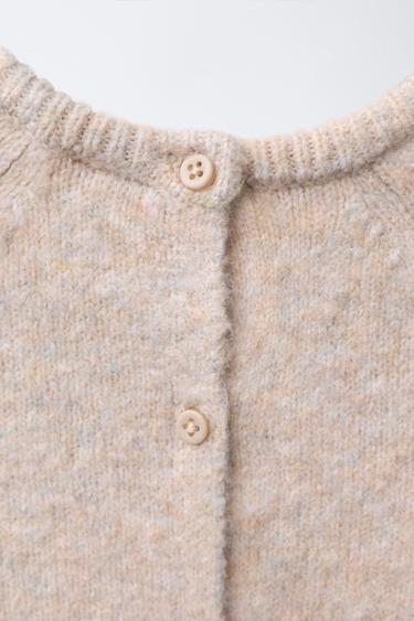 KNITTED JUMPSUIT WITH EMBROIDERED FLOWERS - Light beige by Zara - Image 3