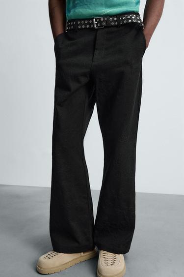 FLORAL EMBROIDERY TROUSERS - Black by Zara - Image 4