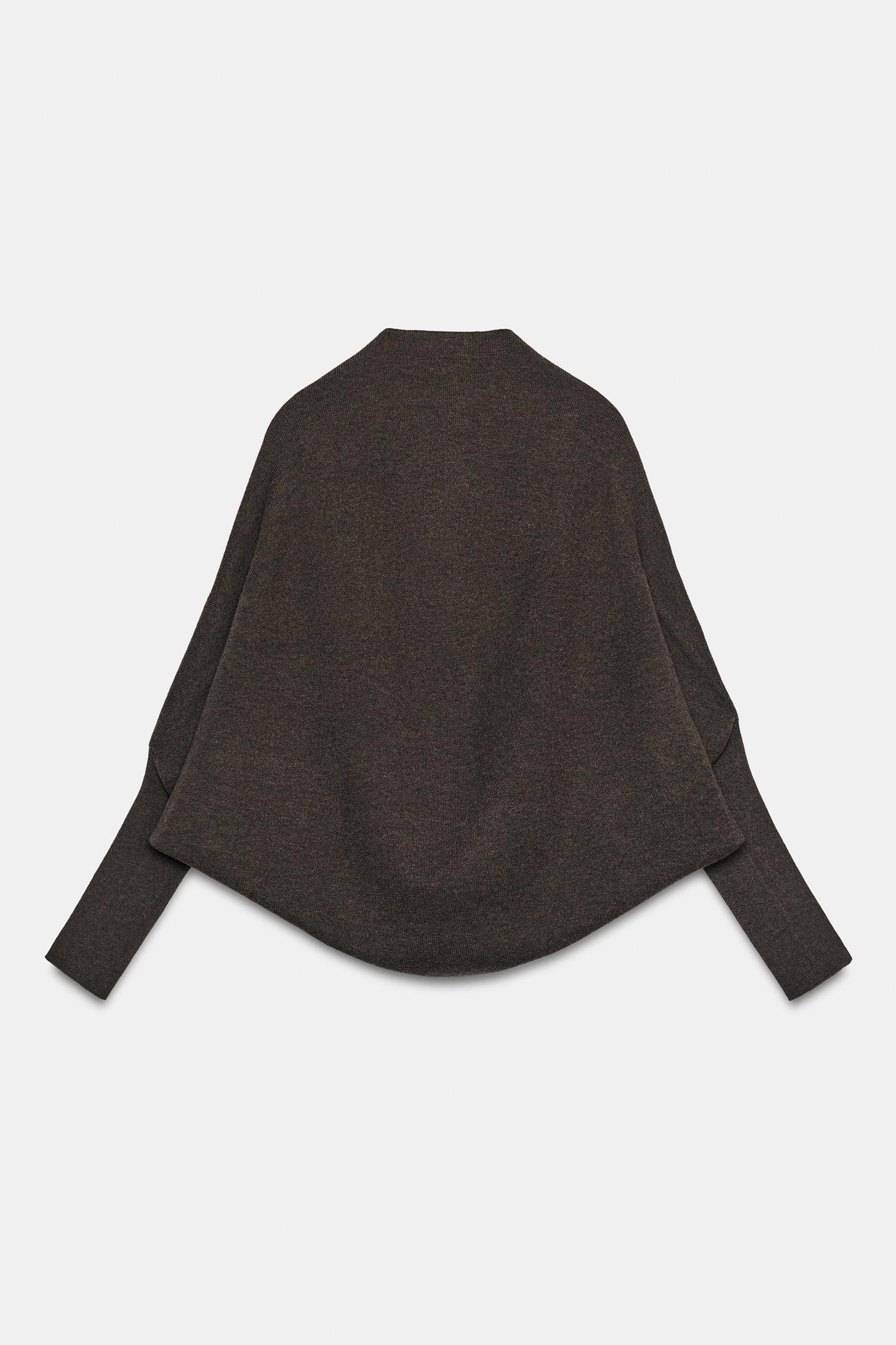 Женский кардиган Zara Open with Cuffs, цвет: Коричневый — фото 7