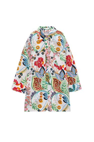 PRINTED SHIRT PLAYSUIT