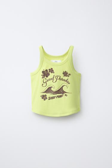 Zara TOP SA PRINTOM SURF MOTIVA – zelena limeta