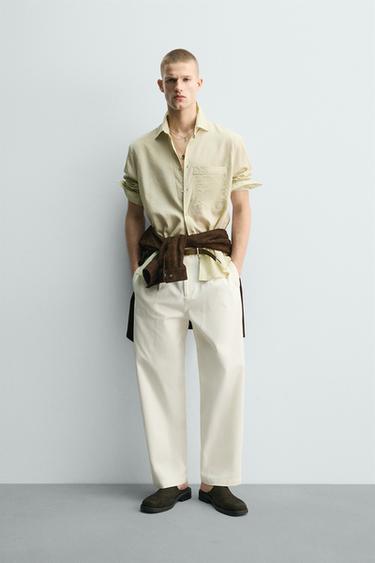 CAMICIA MORBIDA A RIGHE - Verde Salvia di Zara