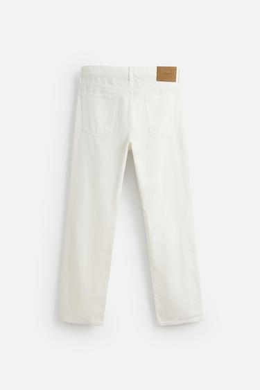 REGULAR STRAIGHT-LEG JEANS - Oyster-white by Zara - Image 7