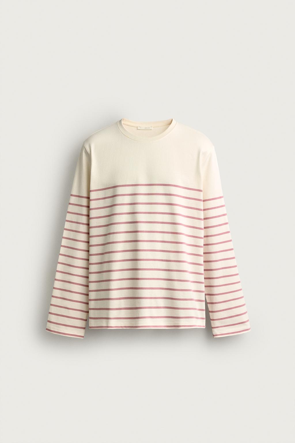 RELAXED FIT JACQUARD STRIPED T-SHIRT