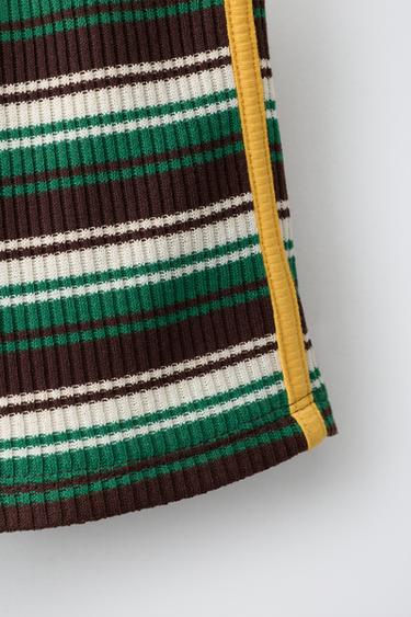 STRIPED KNIT BERMUDA SHORTS - Brown by Zara - Image 3