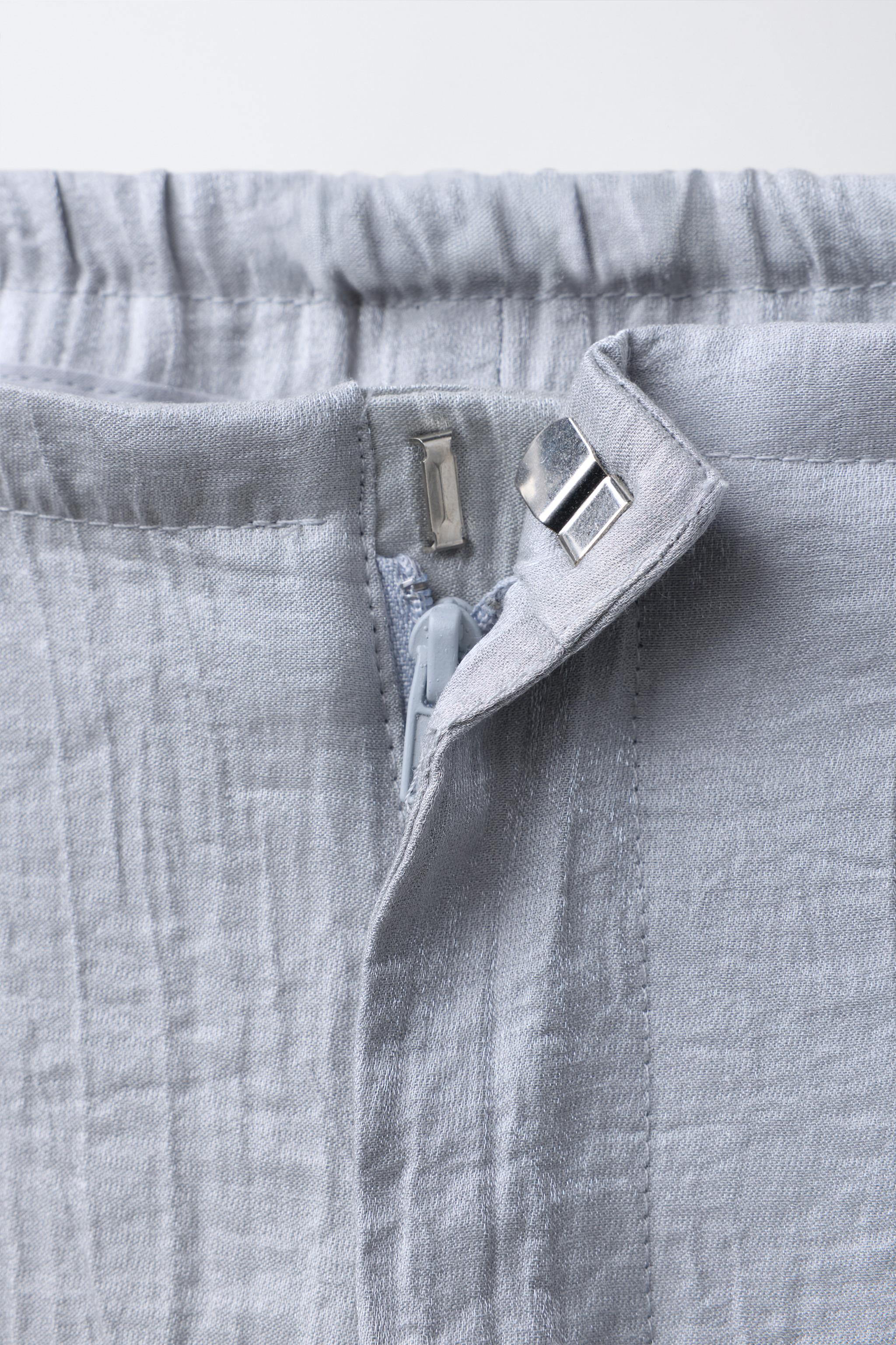 Satin Balloon Pants with Wrinkled Effect