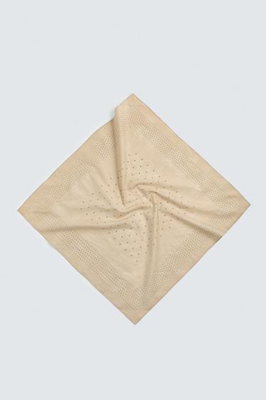 POLKA DOT PRINT BANDANA - Beige by Zara