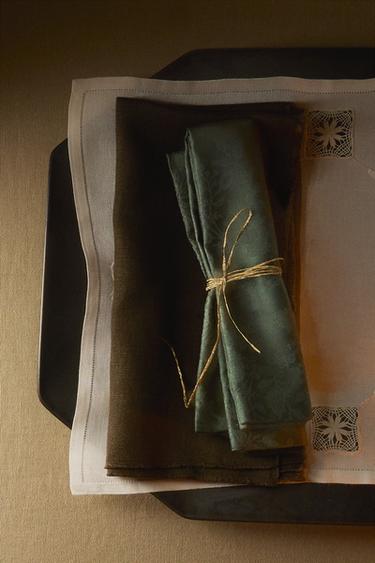 TOVAGLIOLI COTONE JACQUARD NATALE (SET DA 2) - Verde di Zara