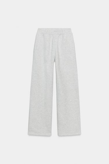 PANTALÓN RECTO FELPA TRABILLAS - Gris vigoré de Zara