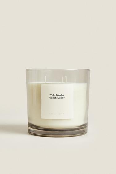 (620 G) WHITE JASMINE SCENTED CANDLE - White by Zara - Image 1