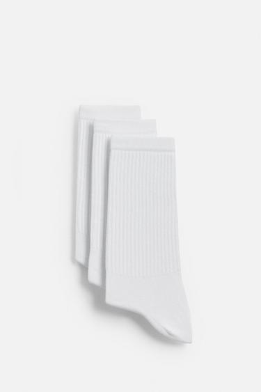 3 PASANG KAUS KAKI DASAR RIB - Putih dari Zara - Gambar 0