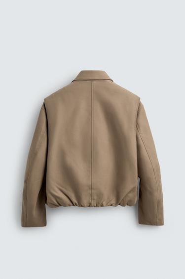 CROPPED FIT PADDED JACKET - camel by Zara - Image 7