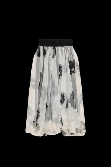 ZW COLLECTION PRINTED ORGANZA DRESS - Ecru / Black by Zara - Image 0