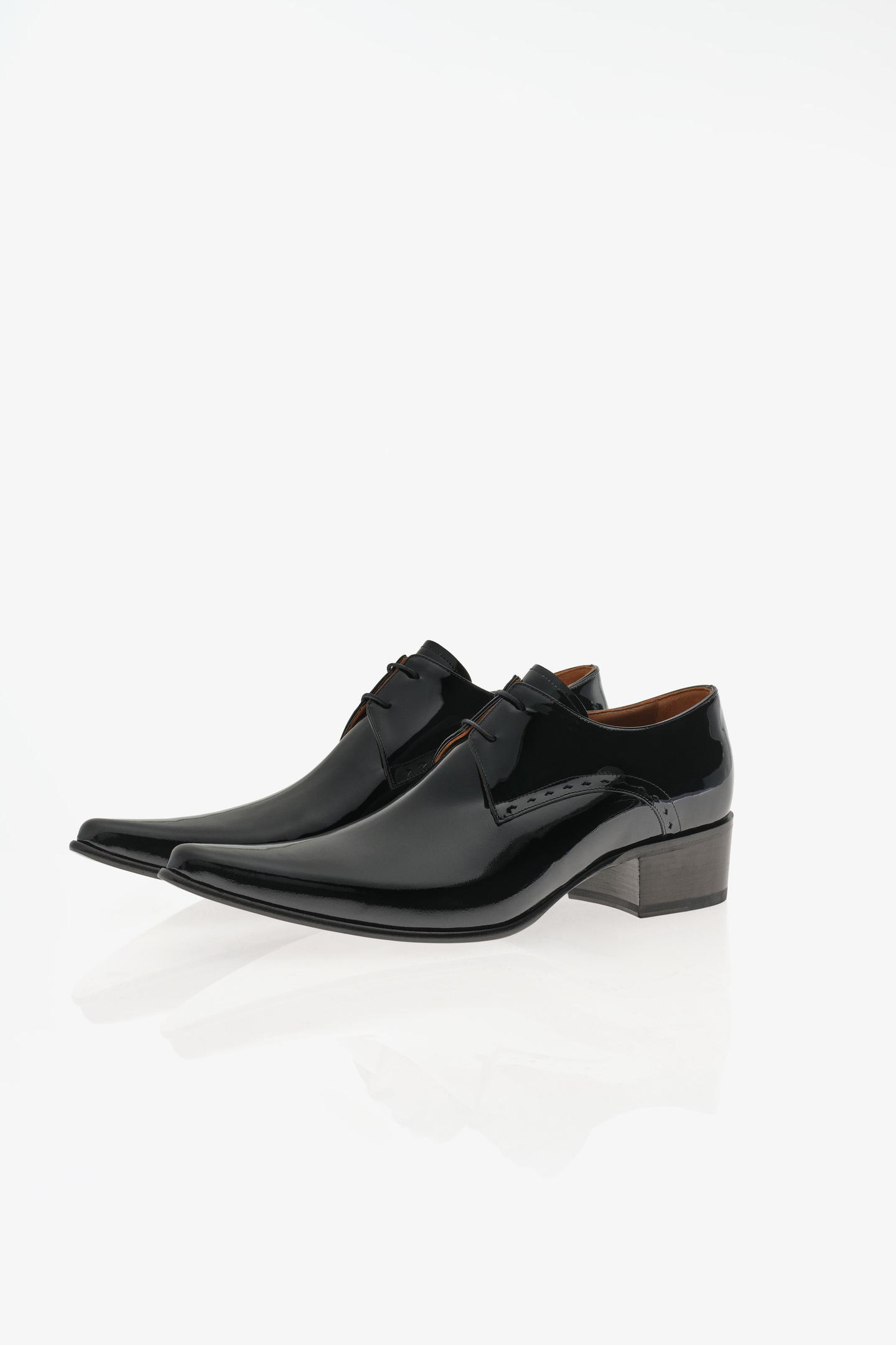 Мужские туфли Zara Limited Edition Leather Derby, цвет: Чёрный — фото 3