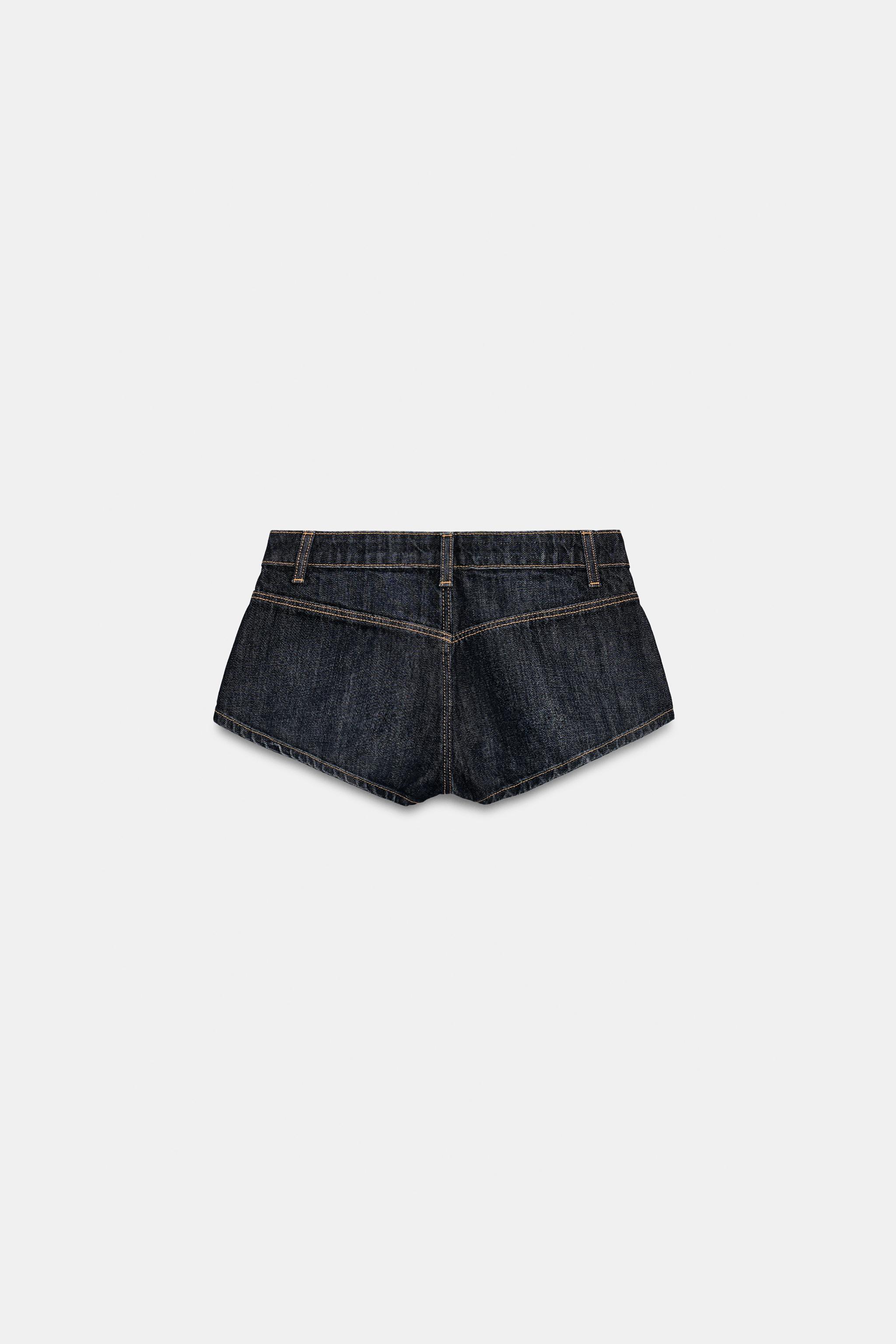 Женские шорты Zara TRF MID-RISE DENIM MINI SHORTS — фото 7