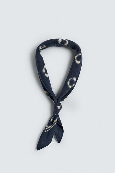 PRINTED BANDANA - Navy blue by Zara - Image 0
