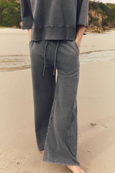 PANTALON EFFET DÉLAVÉ - Gris foncé de Zara - Image 1