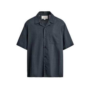 Zara PAMUČNA KOŠULJA REGULAR FIT VOILE KROJA – sivo-plava