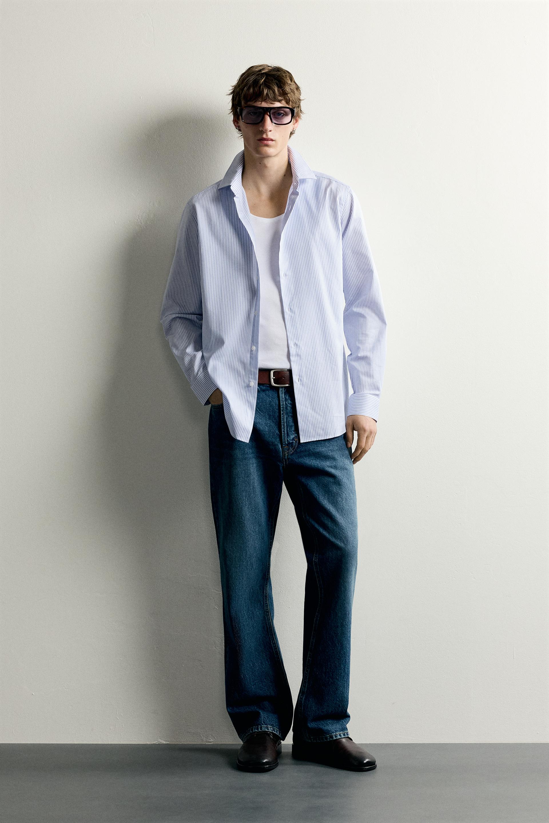 Slim Fit Textured Striped Shirt