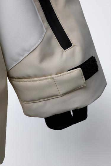 VESTE RÉSISTANTE À L'EAU ET COUPE-VENT COULEUR BLOCK - Écru de Zara - Image 5