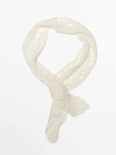 Cravate grosse maille alpaga - Écru de Zara