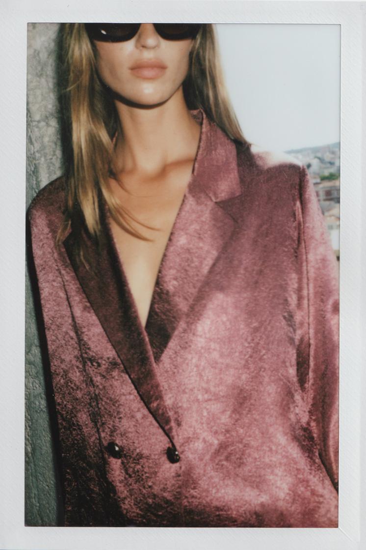WRINKLED EFFECT FLOWY BLAZER — fig (alternate view)