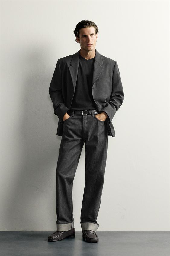 BLAZER REGULAR FIT CON LANA - Gris de Zara - Imagen 0