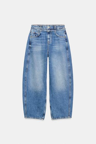 Z1975 BARREL MID-WAIST JEANS - Mid-blue by Zara