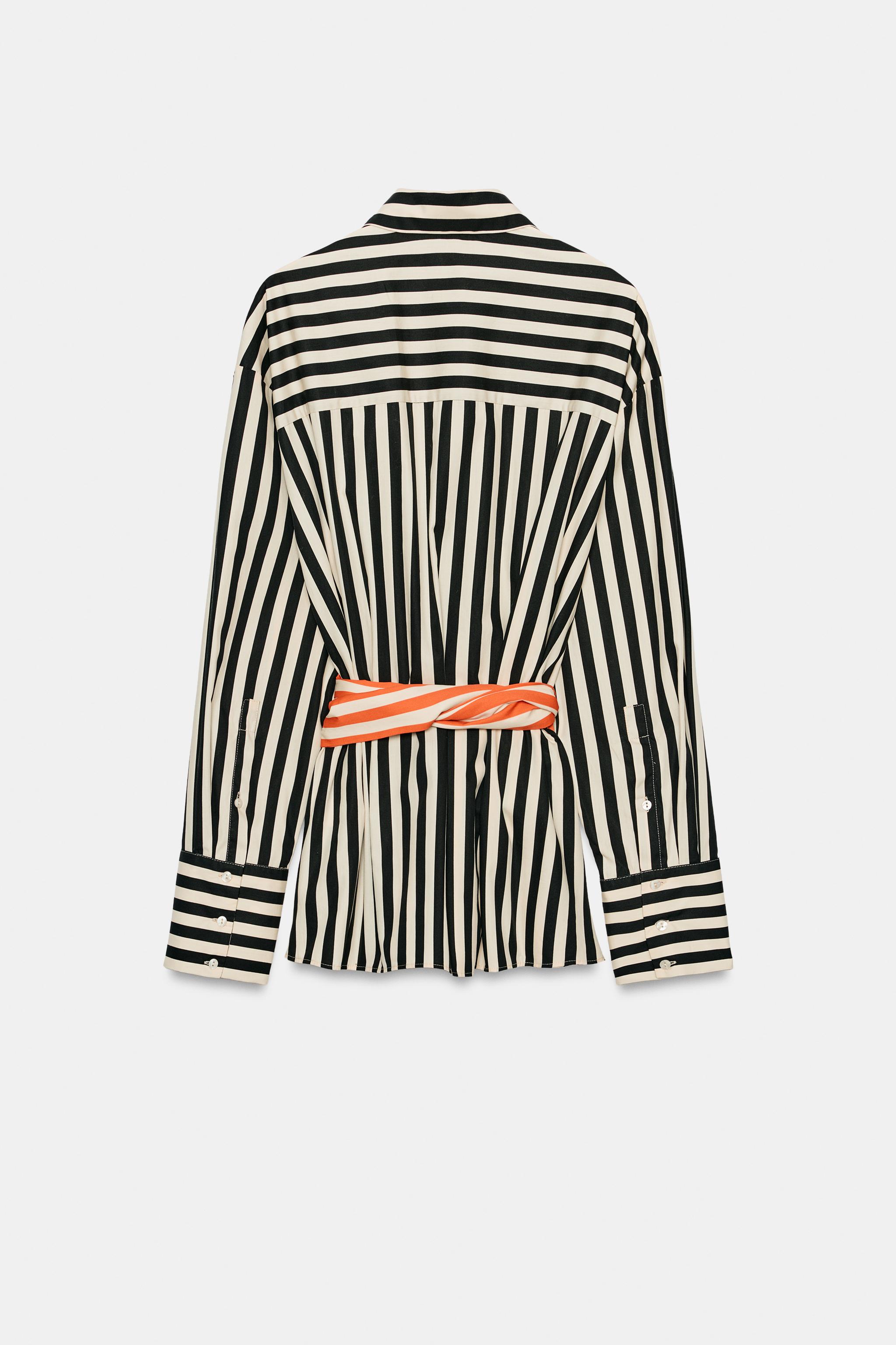 CHEMISE À RAYURES ET CEINTURE COMBINÉE