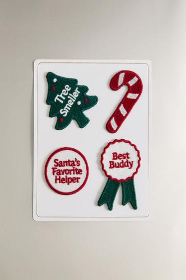 THERMO-ADHESIVE CHRISTMAS PATCHES (PACK OF 4) - Red by Zara - Image 0