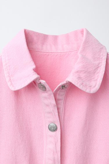 TWILL PLAYSUIT WITH HEART POCKETS - Pink by Zara - Image 2