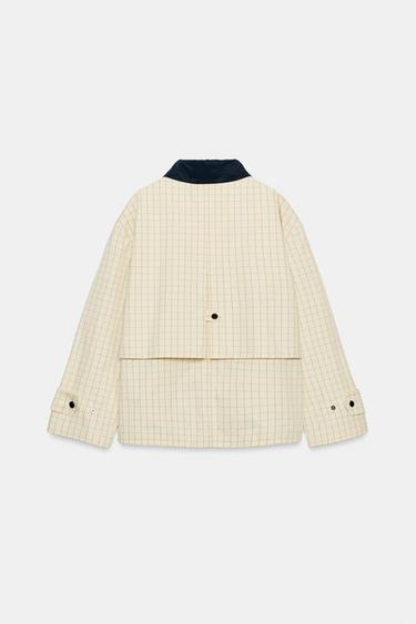 ZW COLLECTION CONTRAST COLLAR CHECK JACKET - Butter by Zara - Image 5