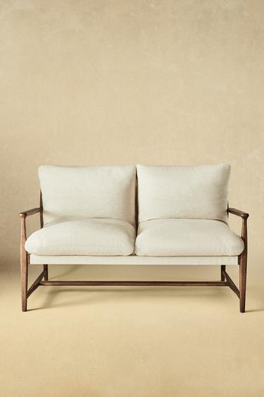 CANAPÉ BOIS ET COUSSIN DÉHOUSSABLE - Beige clair de Zara - Image 5