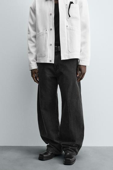 Zara BALLOON FIT JEANS - Charcoal