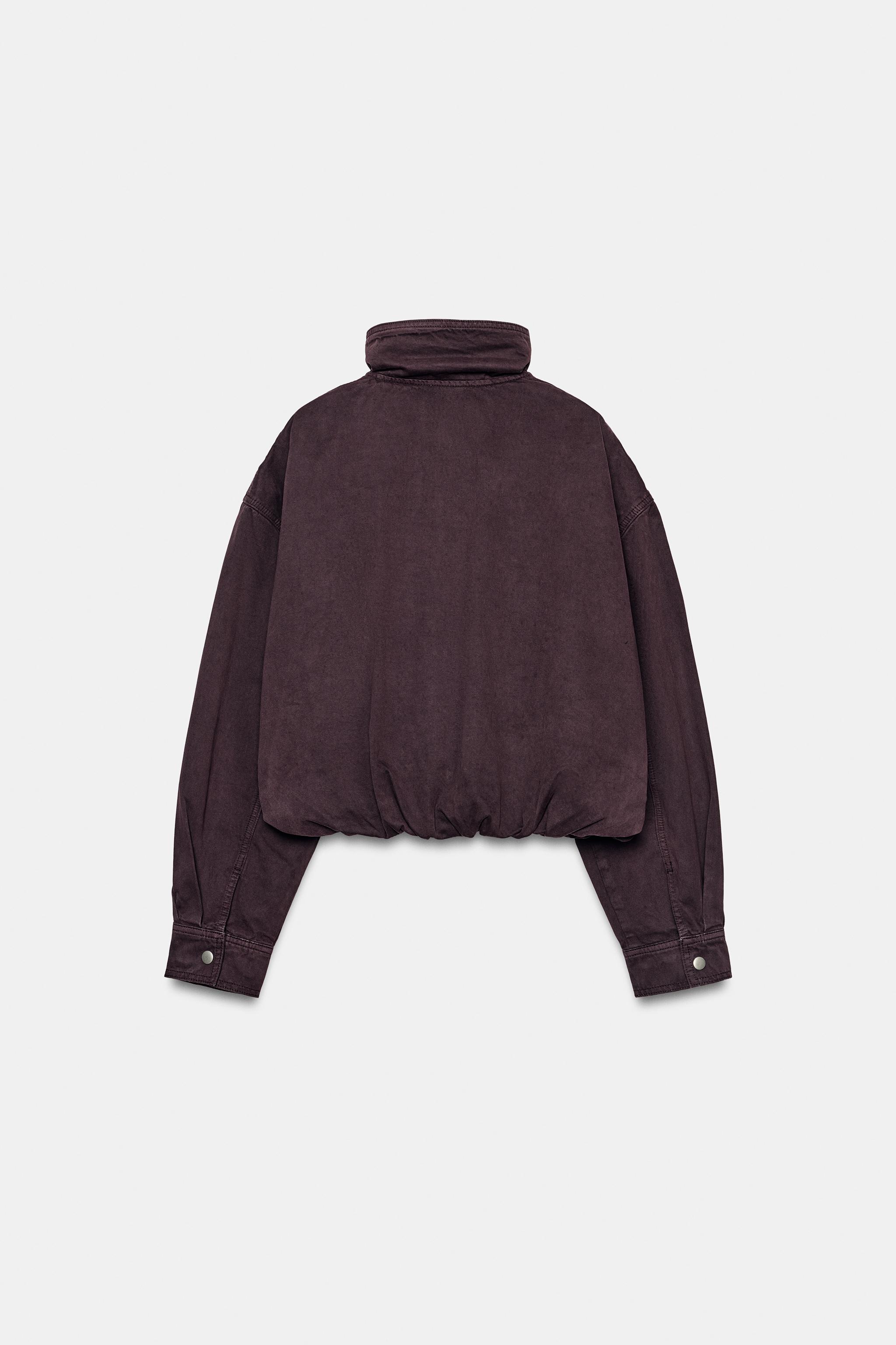 HIGH COLLAR JACKET - Aubergine | ZARA South Africa