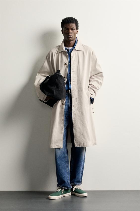 COTTON REGULAR FIT TRENCH COAT - Ecru by Zara - Image 0