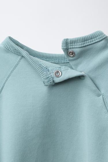 EMBROIDERED TOWELLING SWEATSHIRT AND JOGGERS SET - Green / Blue by Zara - Image 3