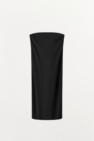 POLDOLGA OBLEKA Z ODKRITIMI RAMENI - Črna od Zare