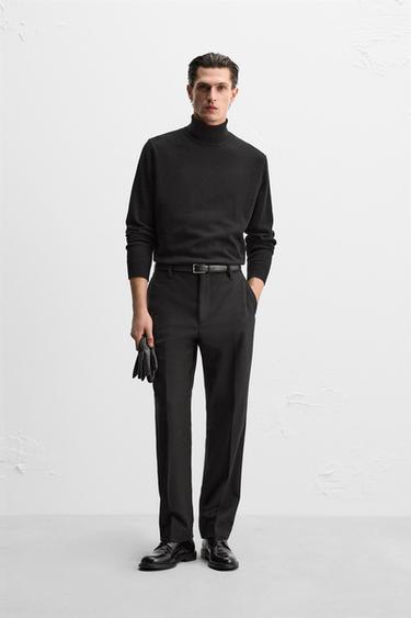 СВИТЕР ИЗ КАШЕМИРА С ВЫСОКИМ ВОРОТНИКОМ — ЧЕРНЫЙ от Zara — изображение 0