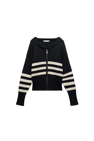 STRIPED KNIT CARDIGAN